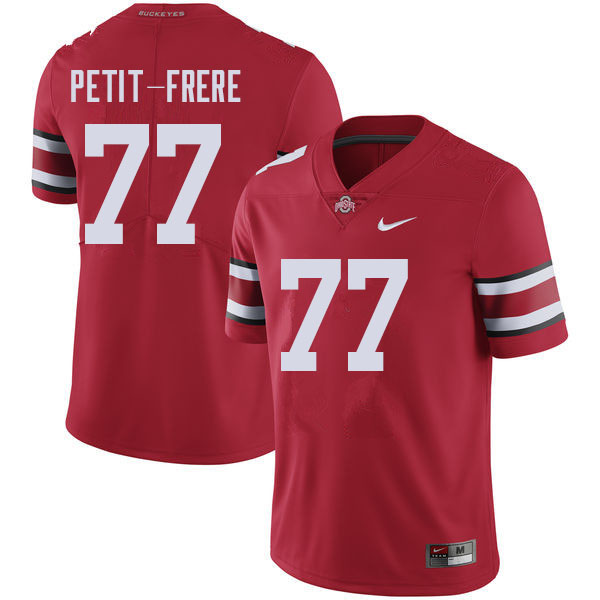Men #77 Nicholas Petit-Frere Ohio State Buckeyes College Football Jerseys Sale-Red